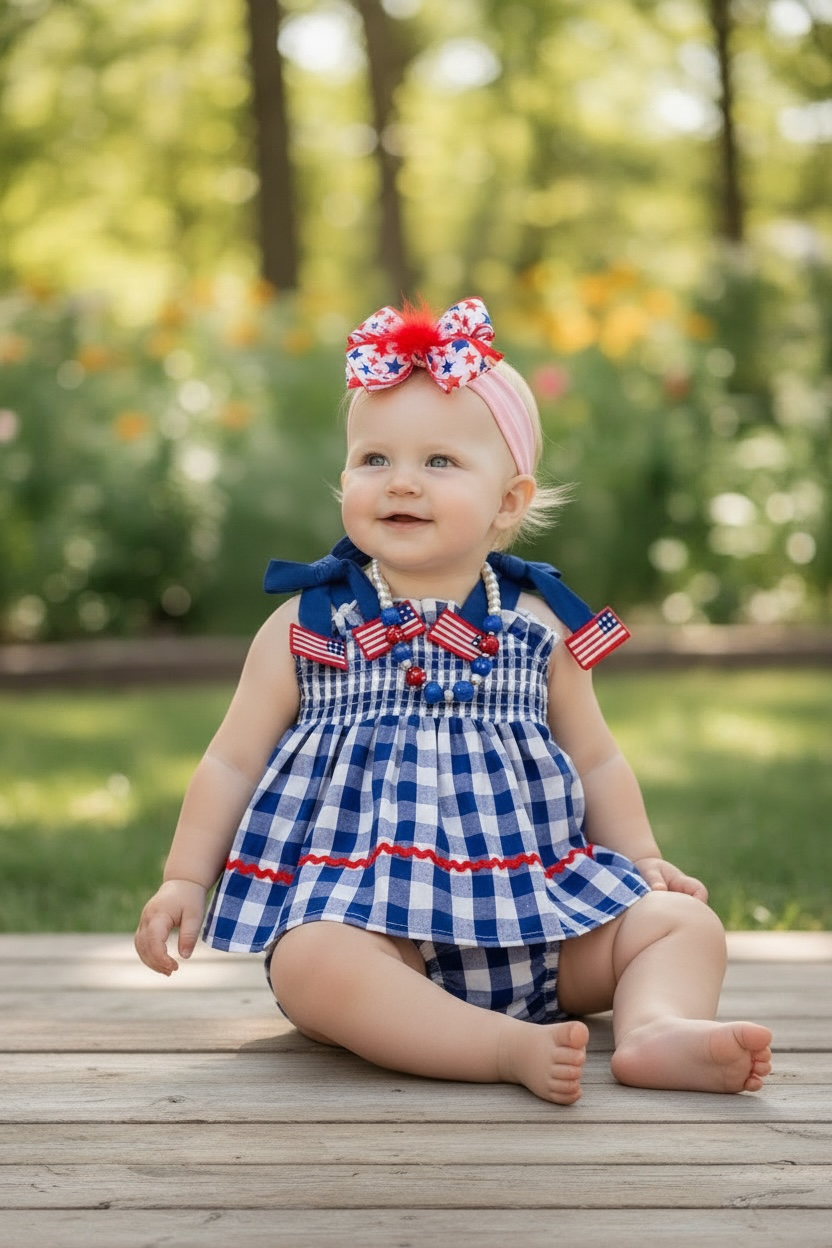 Gingham Flag Bloomer Set