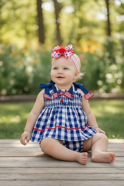 Gingham Flag Bloomer Set