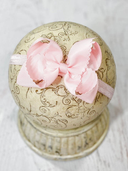 Scalloped Bow-Headband -4.5"