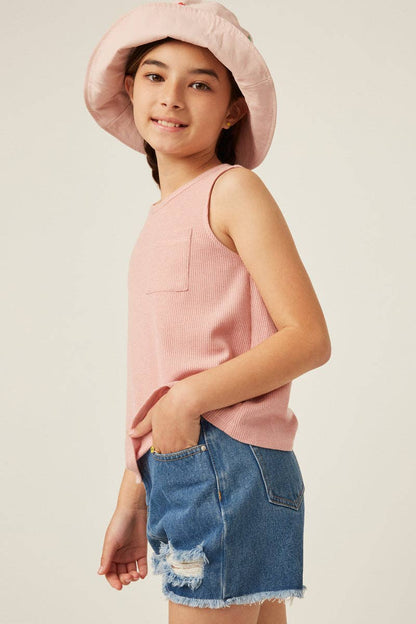 Waffle Knit Pocket Tank