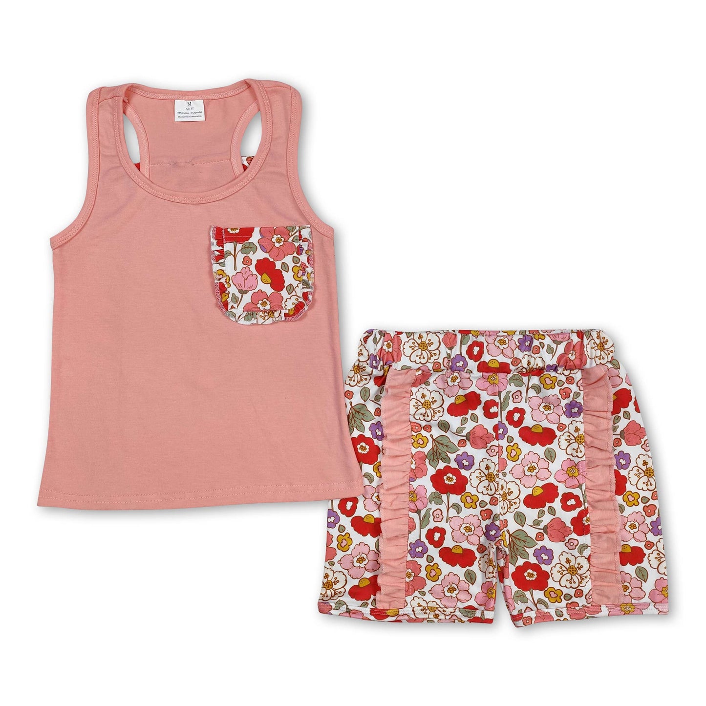 Floral Ruffle Short Set