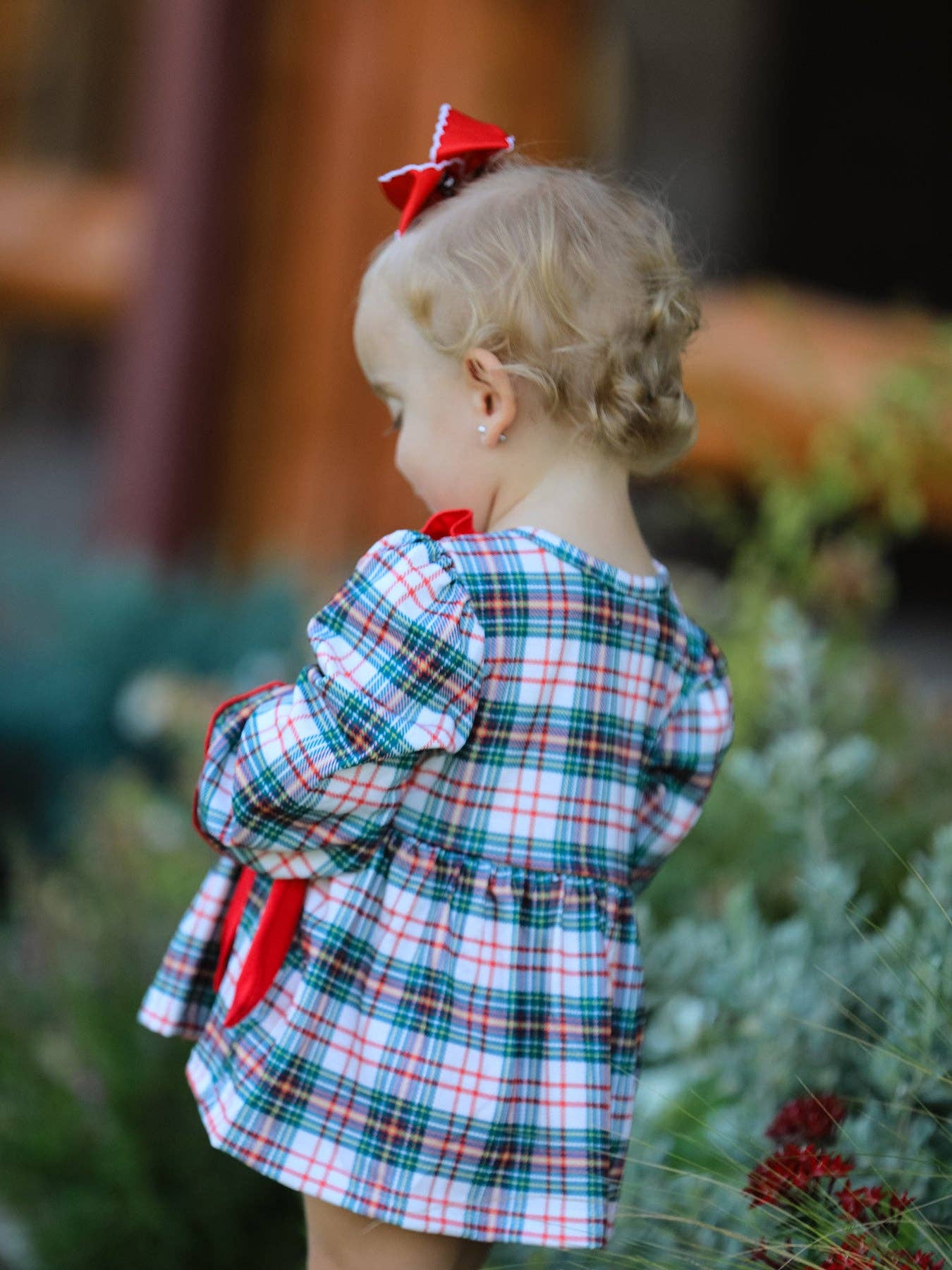 Christmas Plaid Smocked Set
