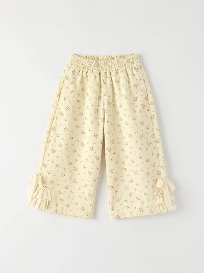 Floral Denim Trousers