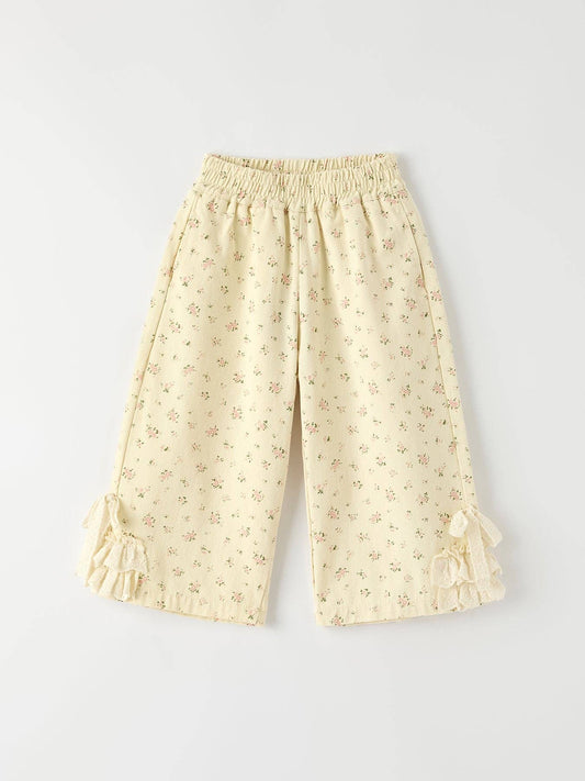 Floral Denim Trousers