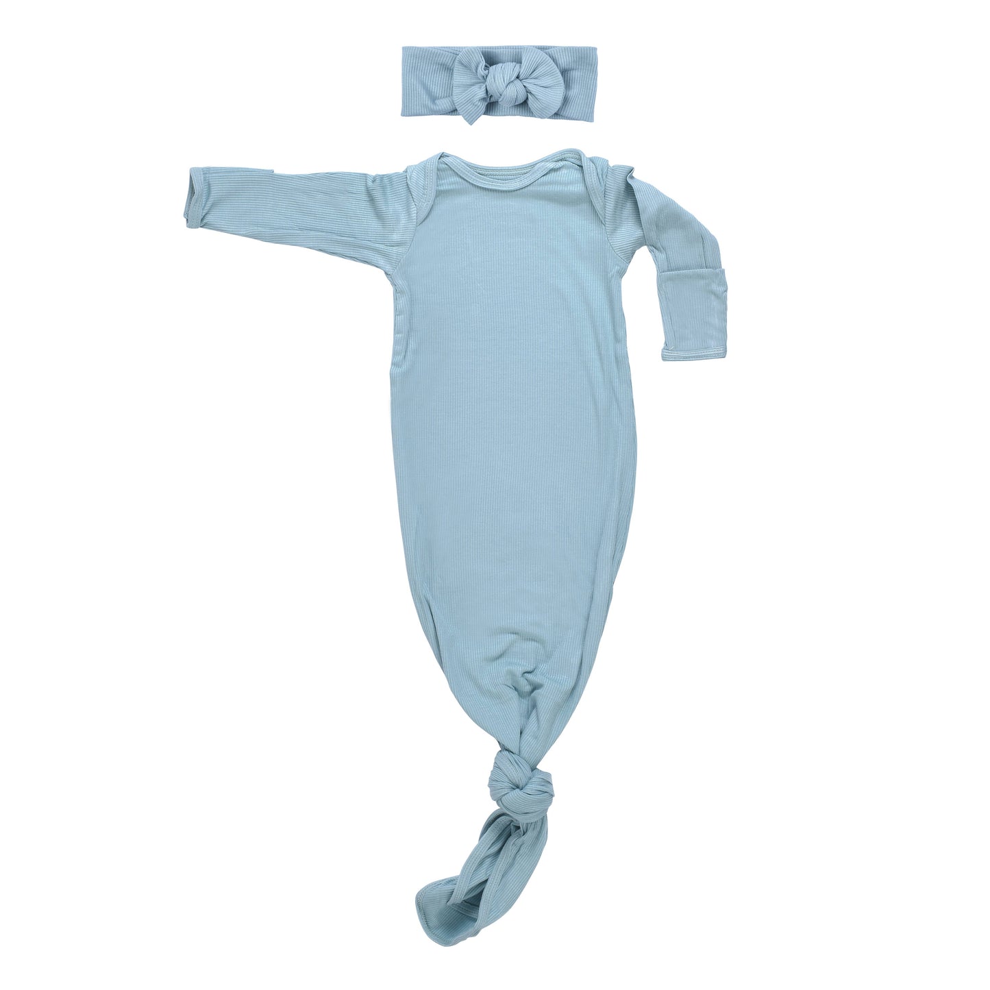 Blue Bird Knotted Gown and Hat