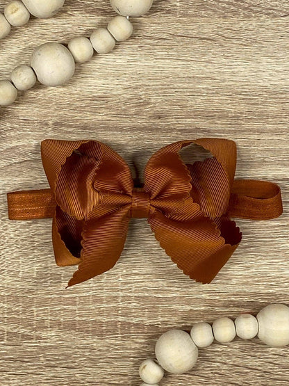 Scalloped Bow-Headband -4.5"
