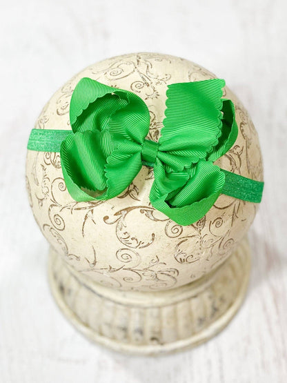 Scalloped Bow-Headband -4.5"