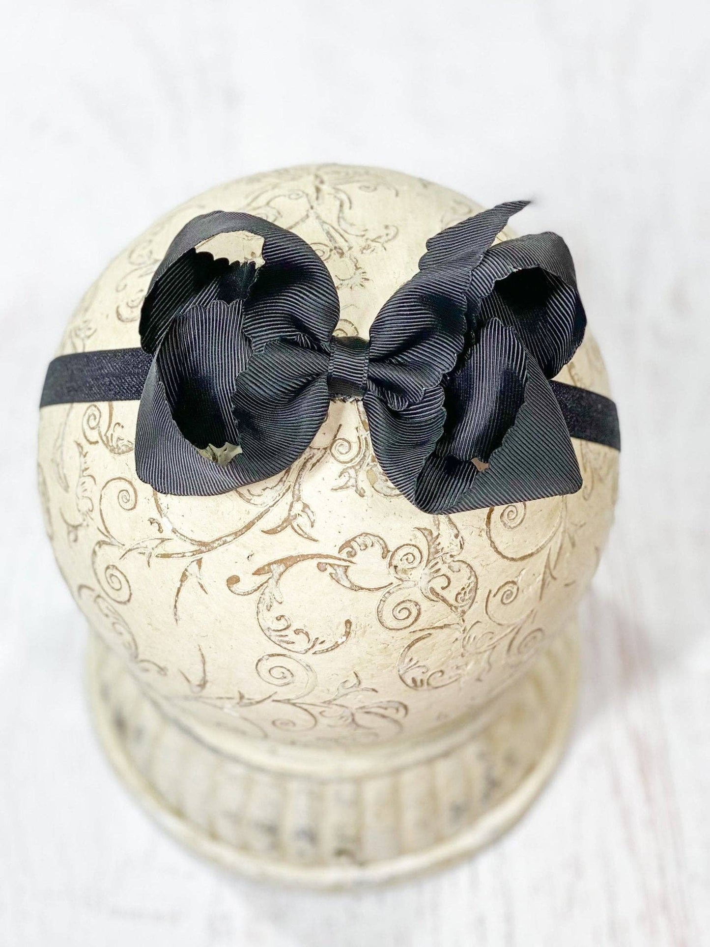 Scalloped Bow-Headband -4.5"