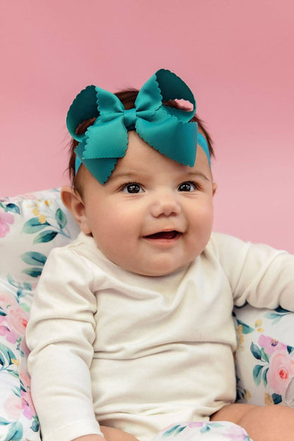 Scalloped Bow-Headband -4.5"