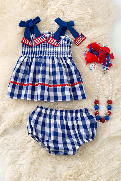 Gingham Flag Bloomer Set
