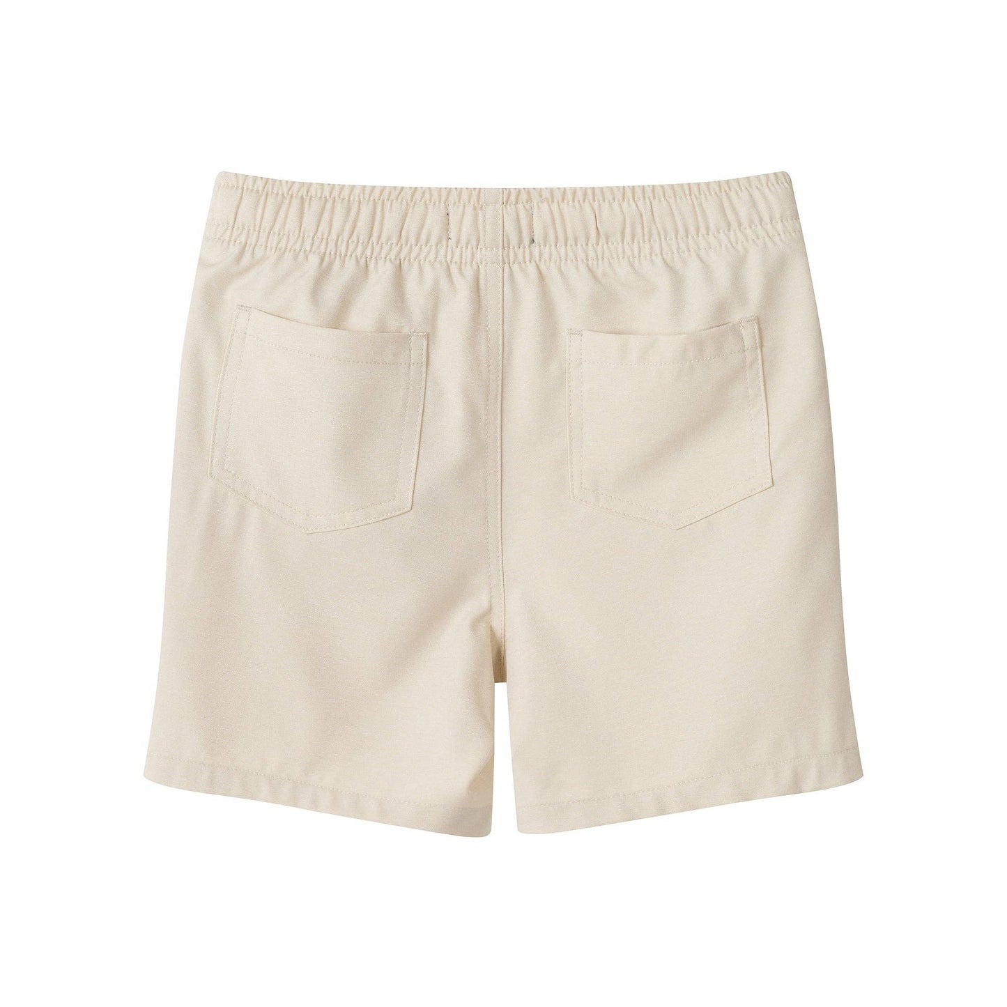 Textured Beige Linen Shorts