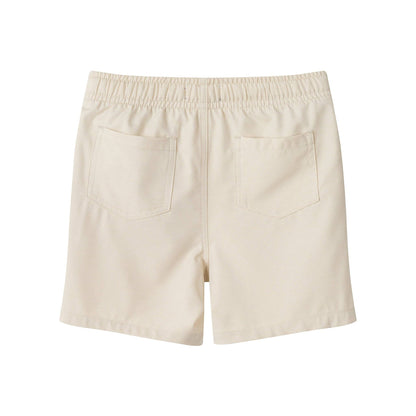 Textured Beige Linen Shorts