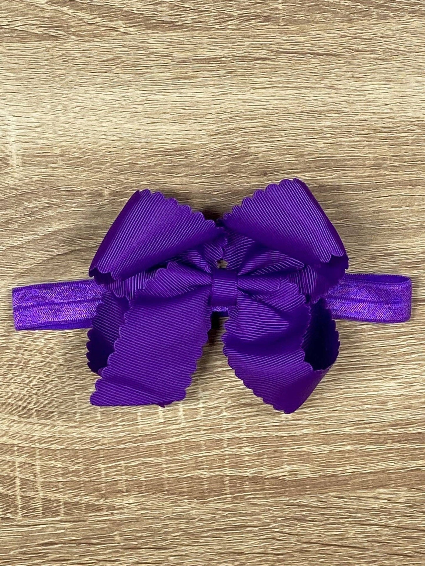 Scalloped Bow-Headband -4.5"