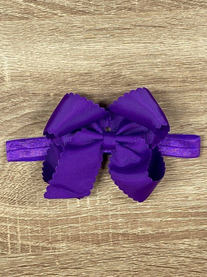 Scalloped Bow-Headband -4.5"