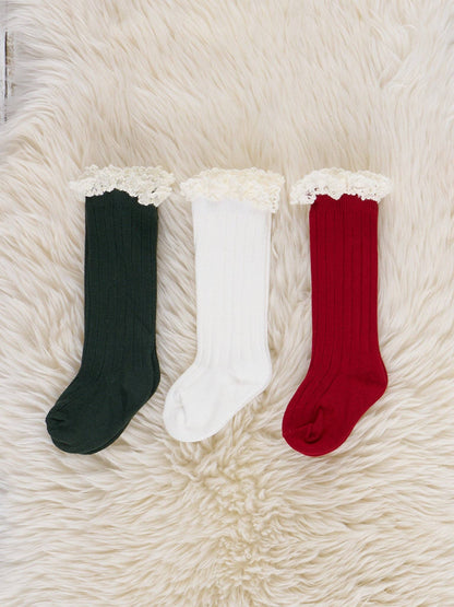 White Lace Trim Socks