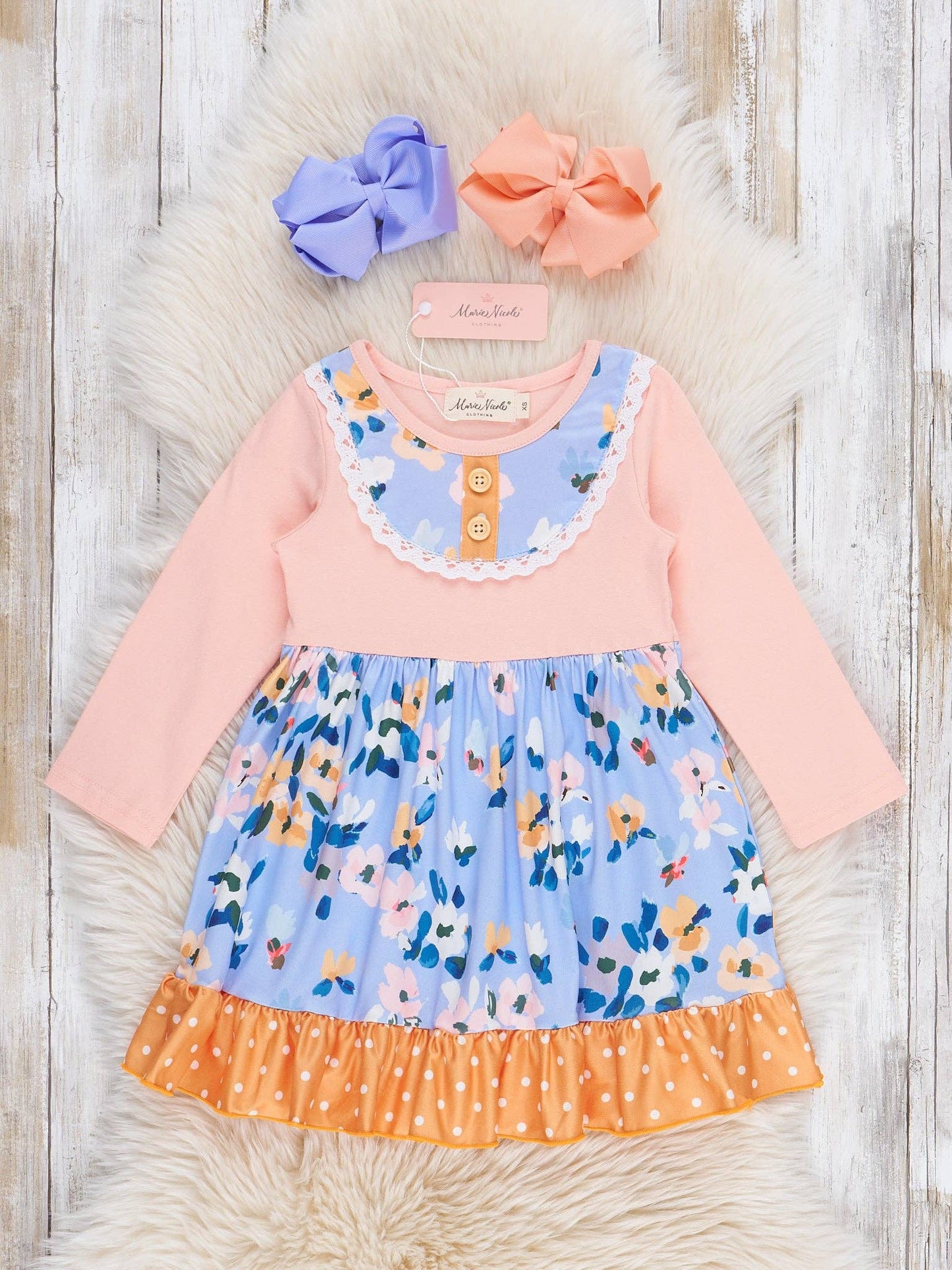 Fall Floral Ruffle Lace Dress