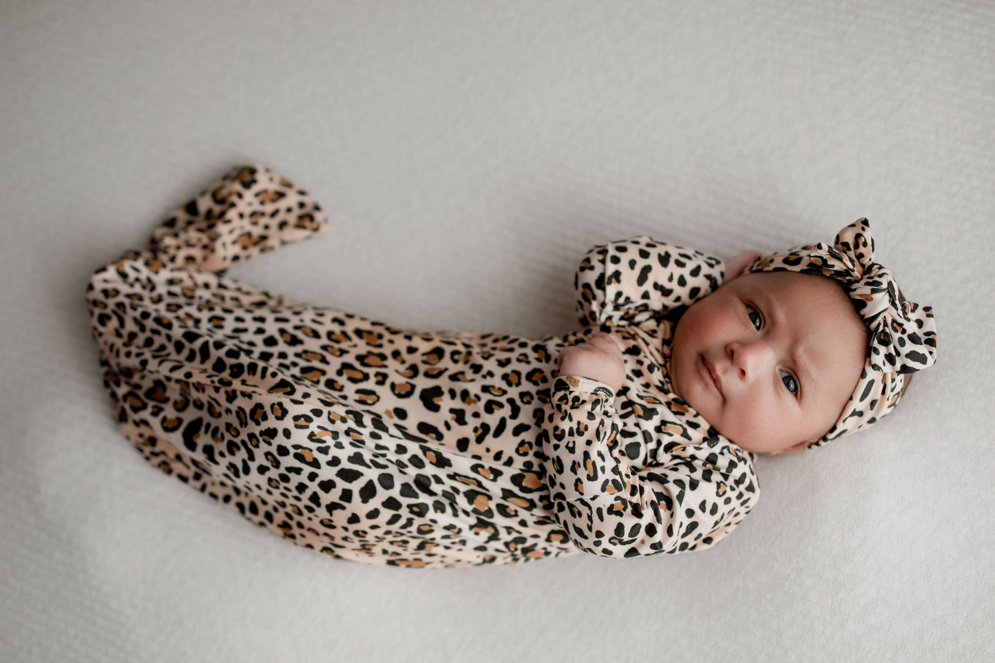 Leopard Knotted Gown and Hat