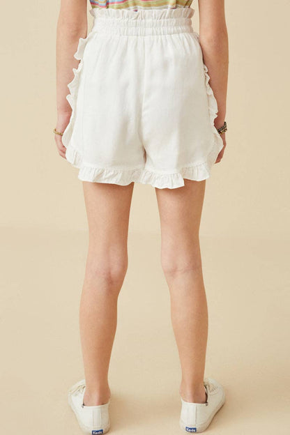 Ruffle Elastic Waist Shorts