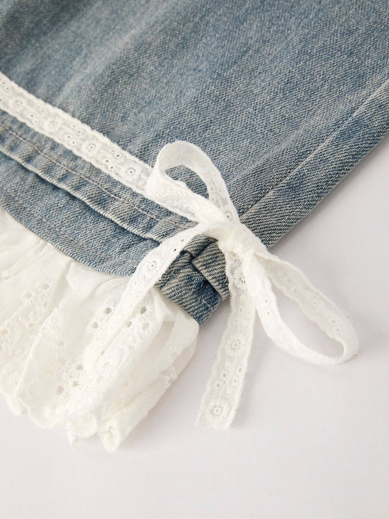 Wide Leg Jeans with Bow