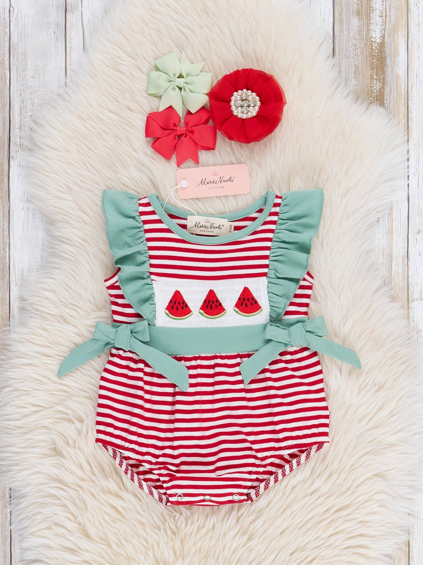 Watermelon Smocked Bubble