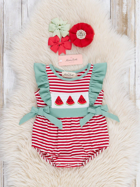 Watermelon Smocked Bubble