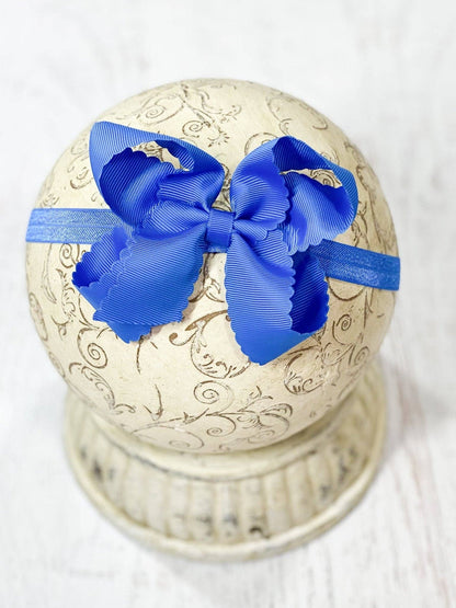 Scalloped Bow-Headband -4.5"