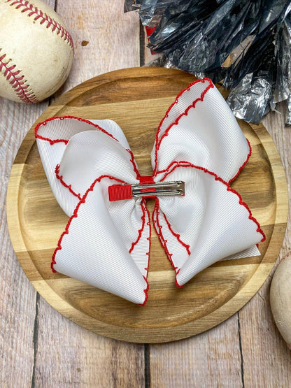 Baseball Moonstitch Hair Bow | Headband