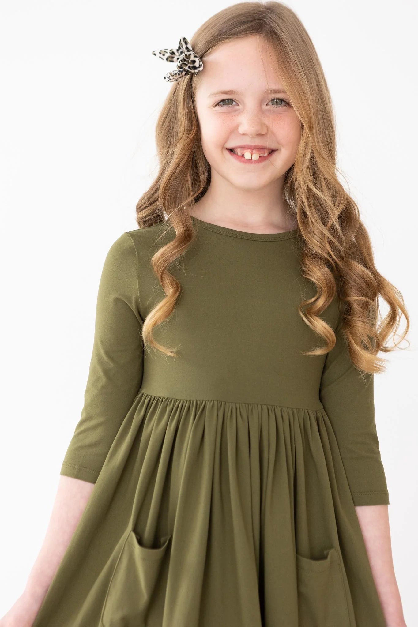 3/4 Sleeve Pocket Twirl Dress