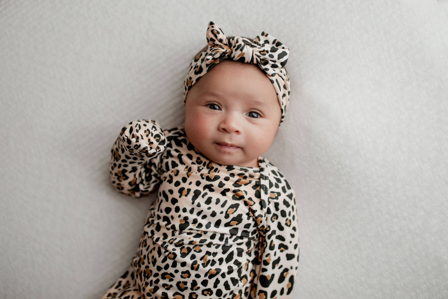 Leopard Knotted Gown and Hat