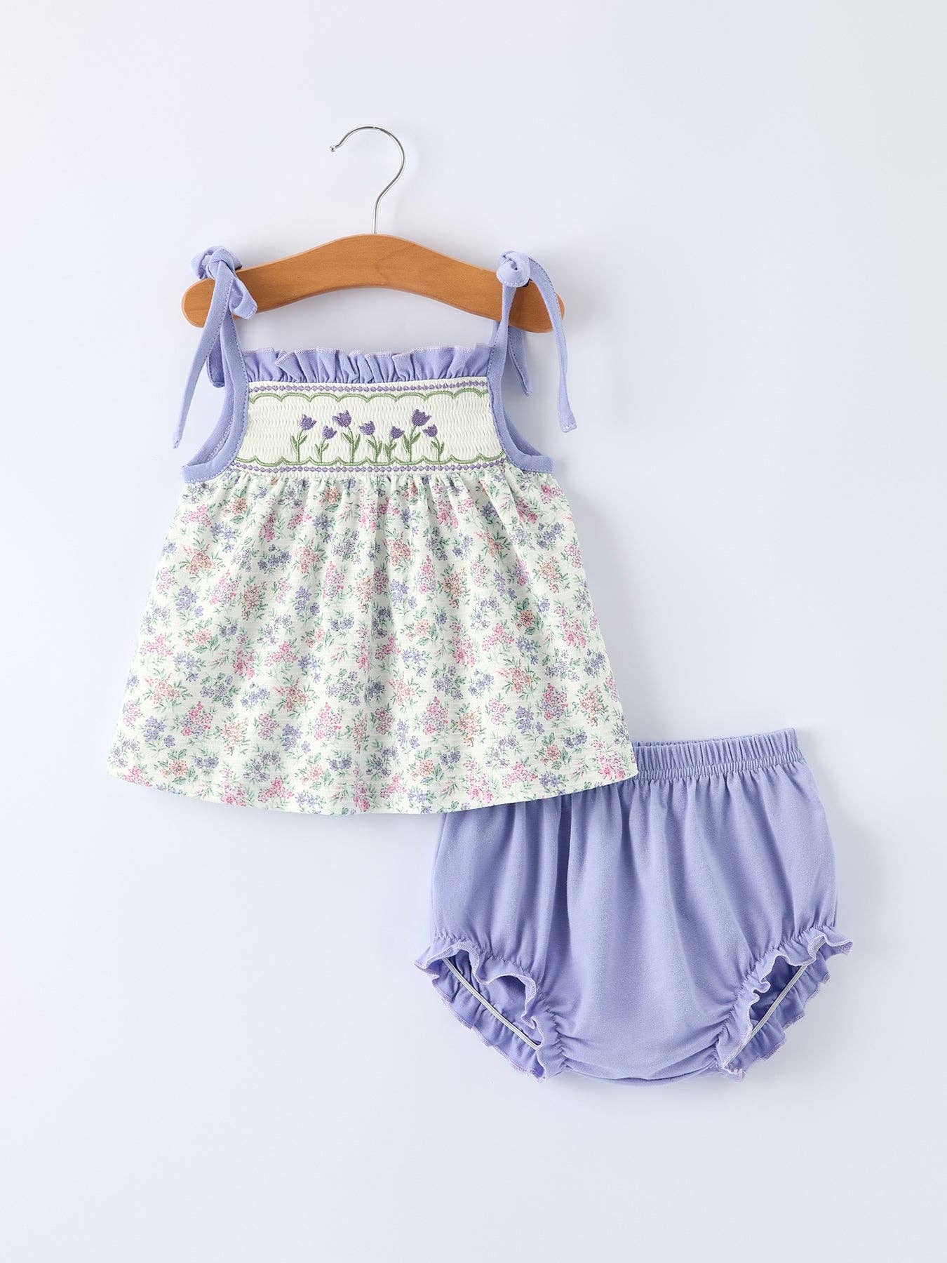 Floral Smocked Bloomers Set