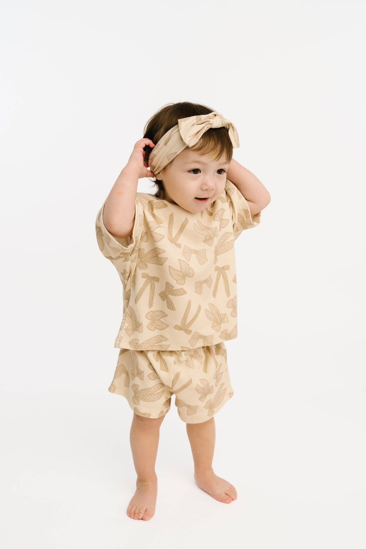 Neutral Bows Slouchy Set