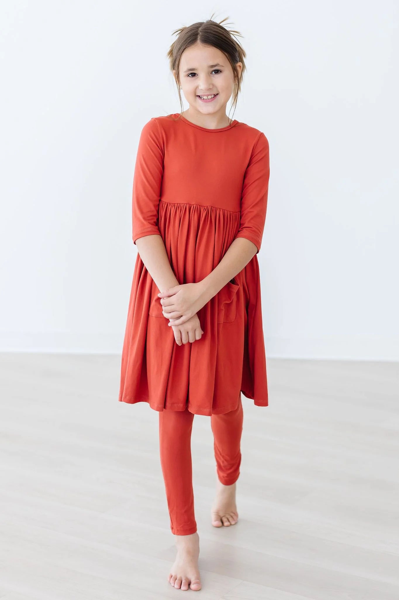 3/4 Sleeve Pocket Twirl Dress