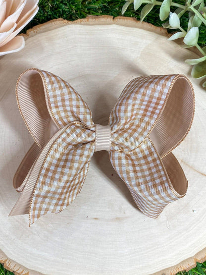 Gingham Hair Bow - 4.5"