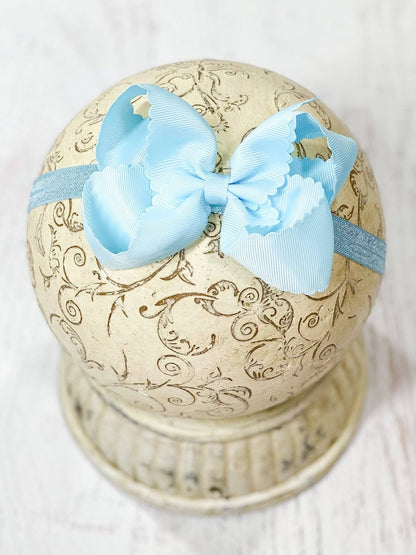 Scalloped Bow-Headband -4.5"