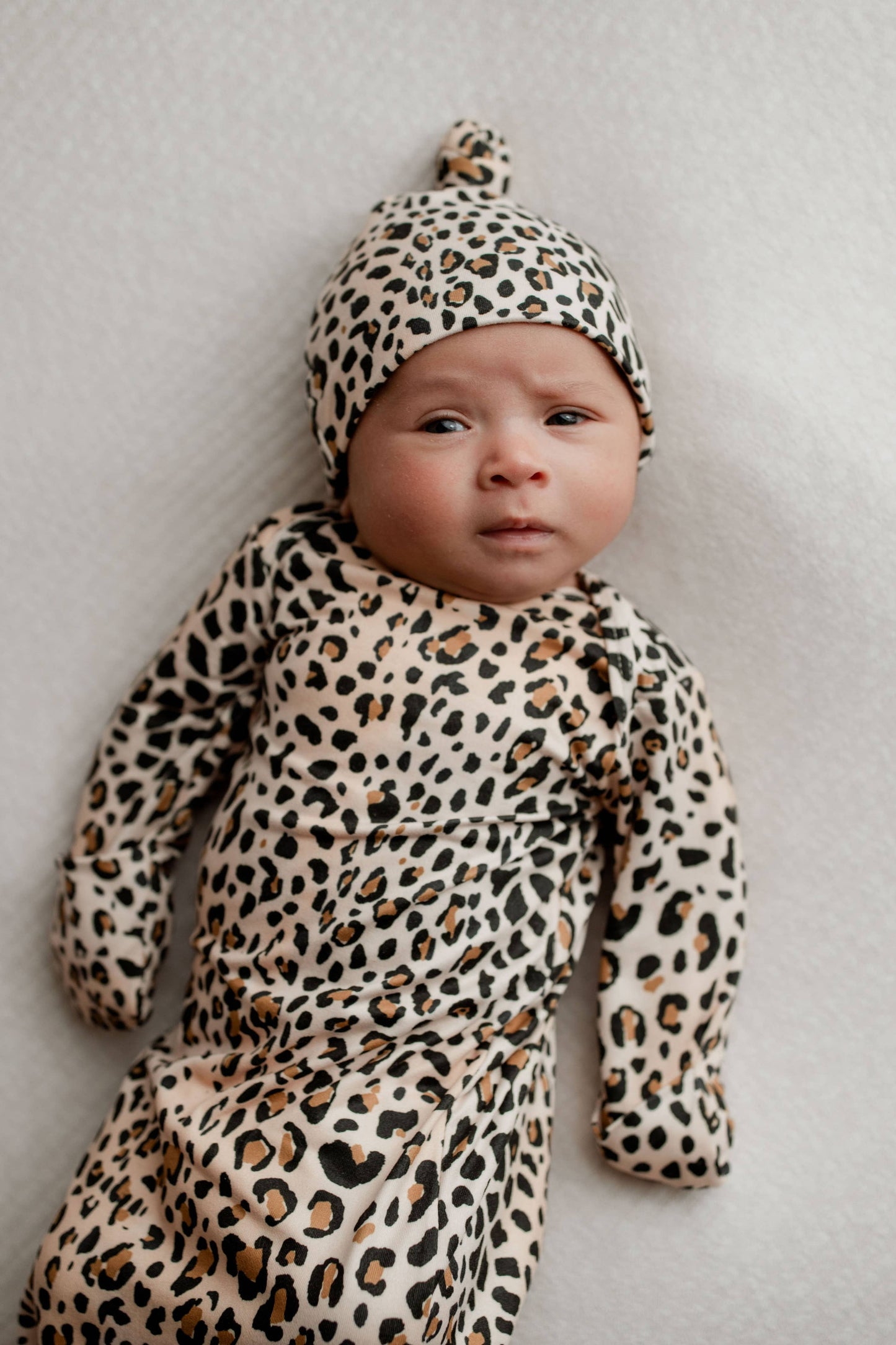 Leopard Knotted Gown and Hat