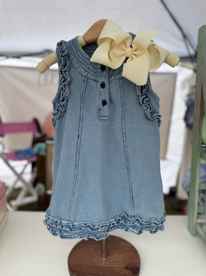 Denim Ruffle Tank Dress