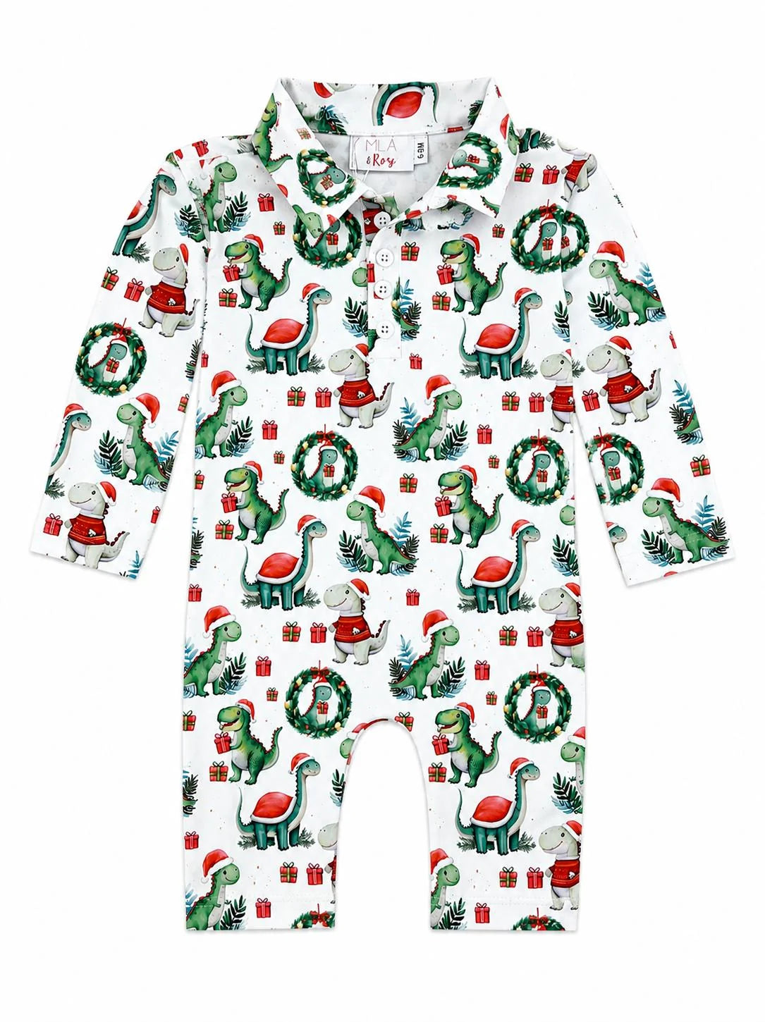 Santa-saurus Polo romper