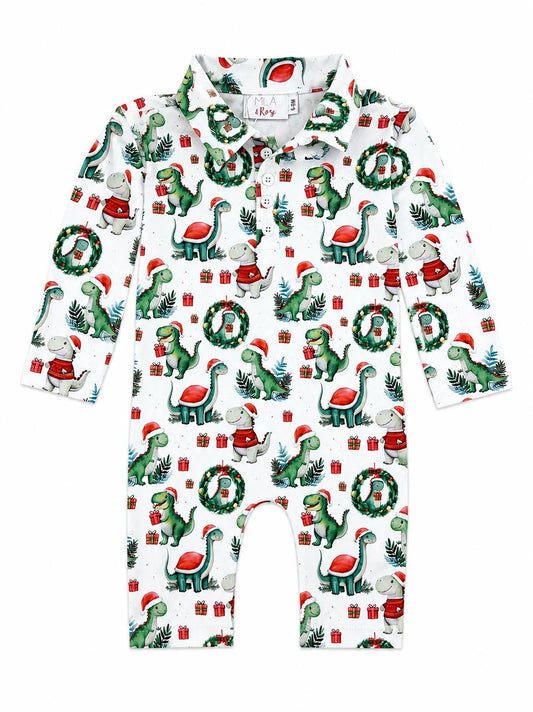 Santa-saurus Polo romper