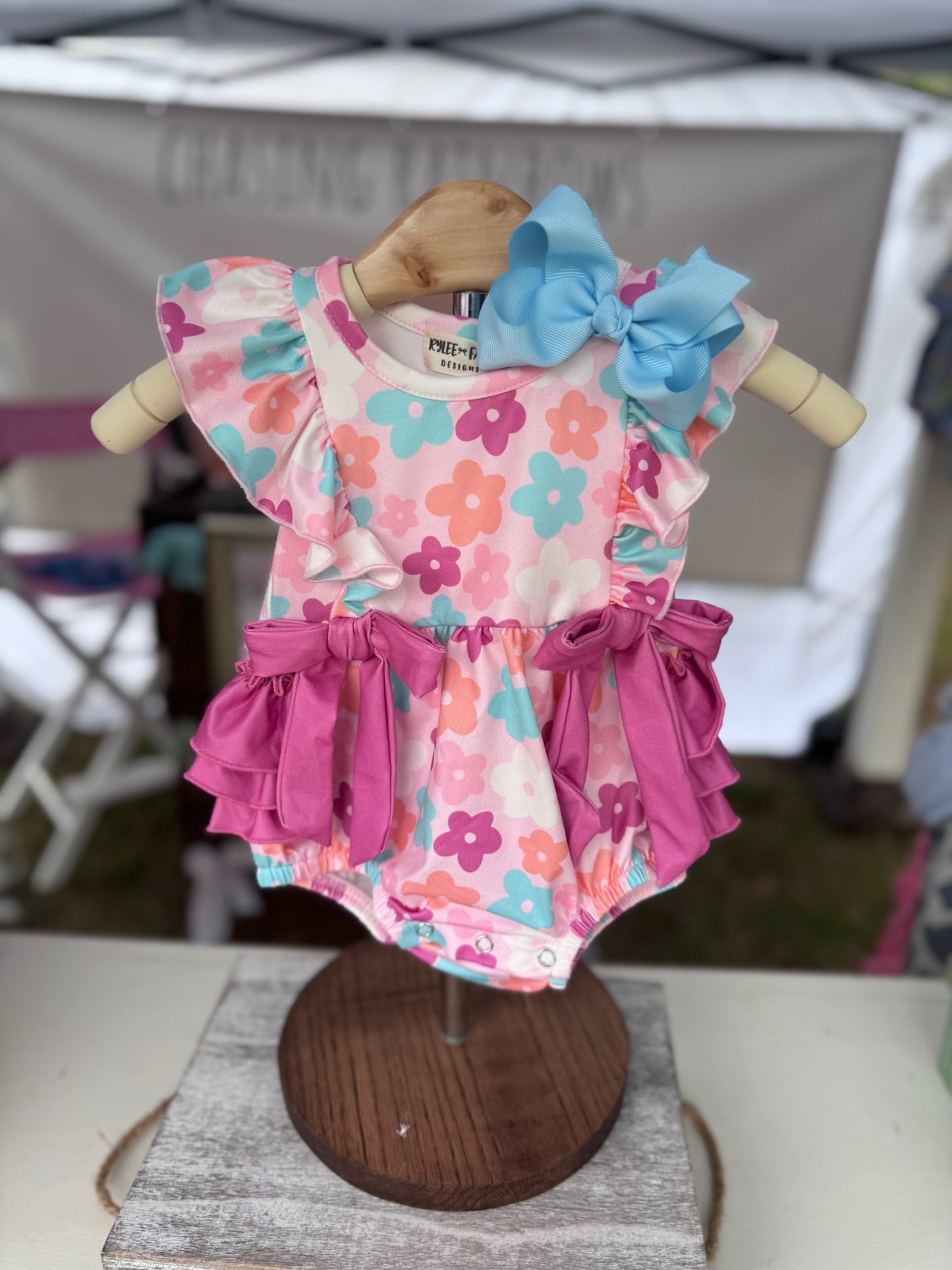 Colorful Floral Ruffle Romper