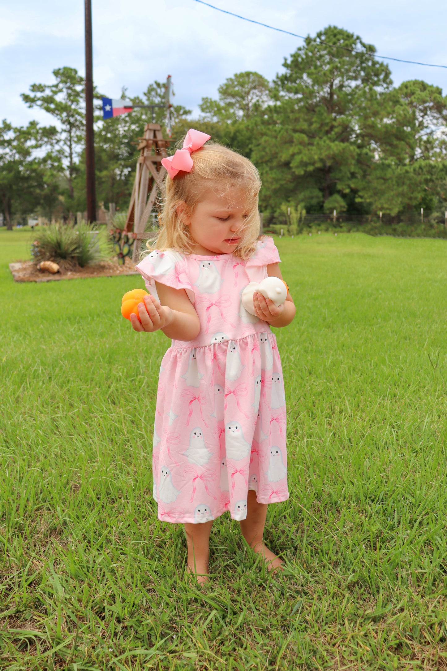 Ghost and Bows Flying Sleeve Dress