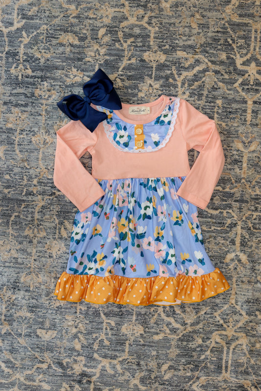Fall Floral Ruffle Lace Dress