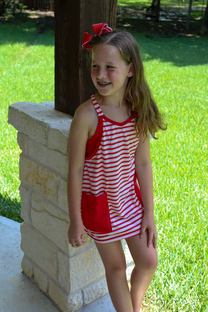 Striped Dress w/ Romper