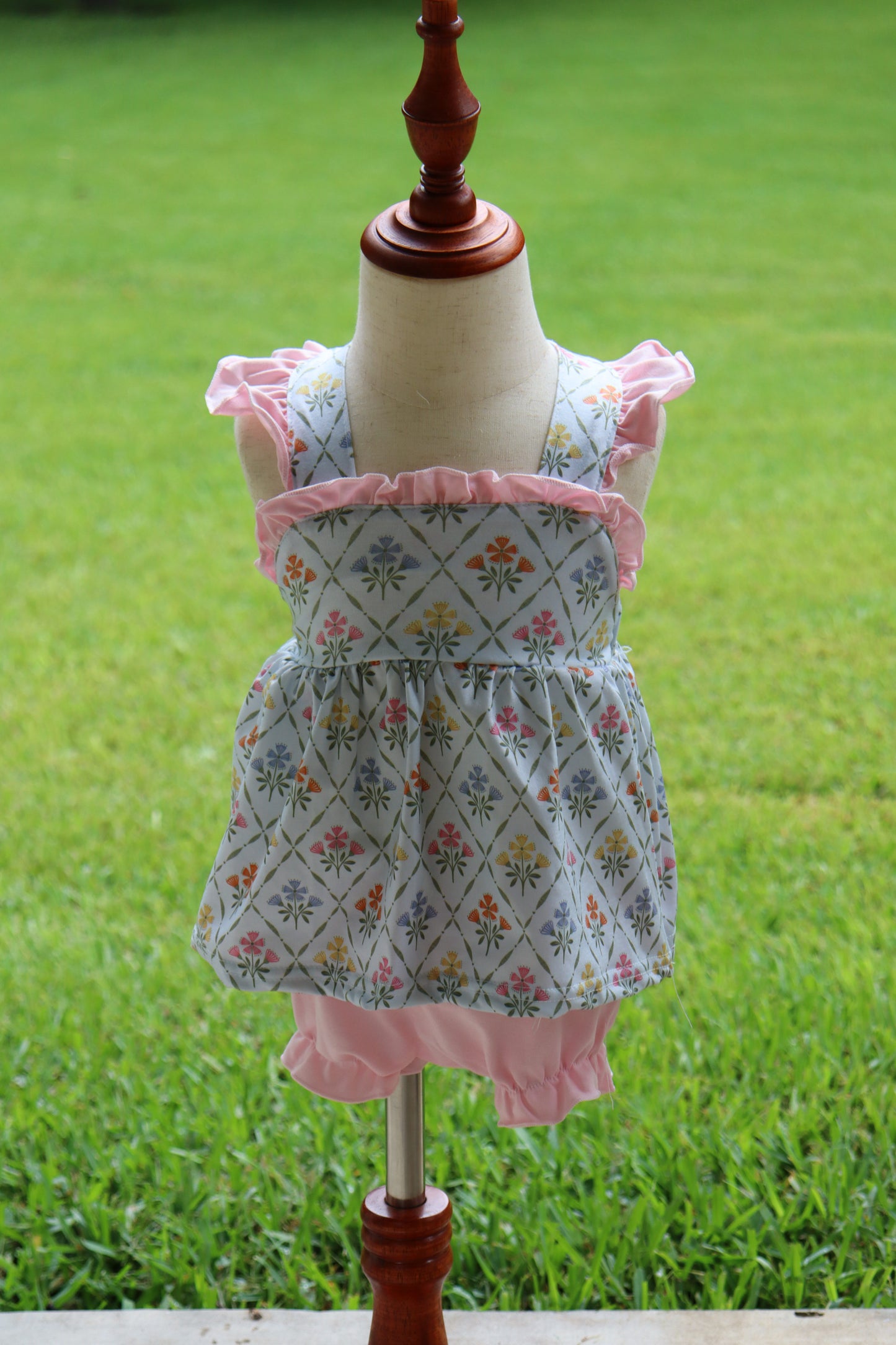 Floral Block Print Bloomer Set