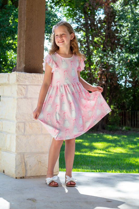 Ghost and Bows Flying Sleeve Dress