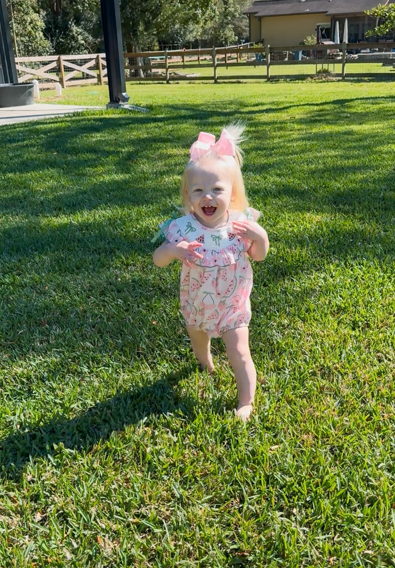 Watermelon Smocked Bubble