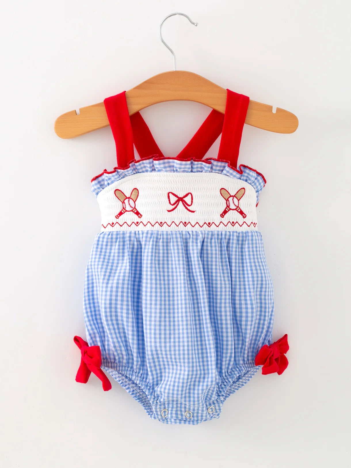 Baseball Smocked Romper