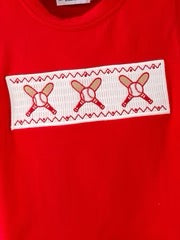 Baseball Smocked Short Set