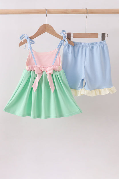Color Block Short Set