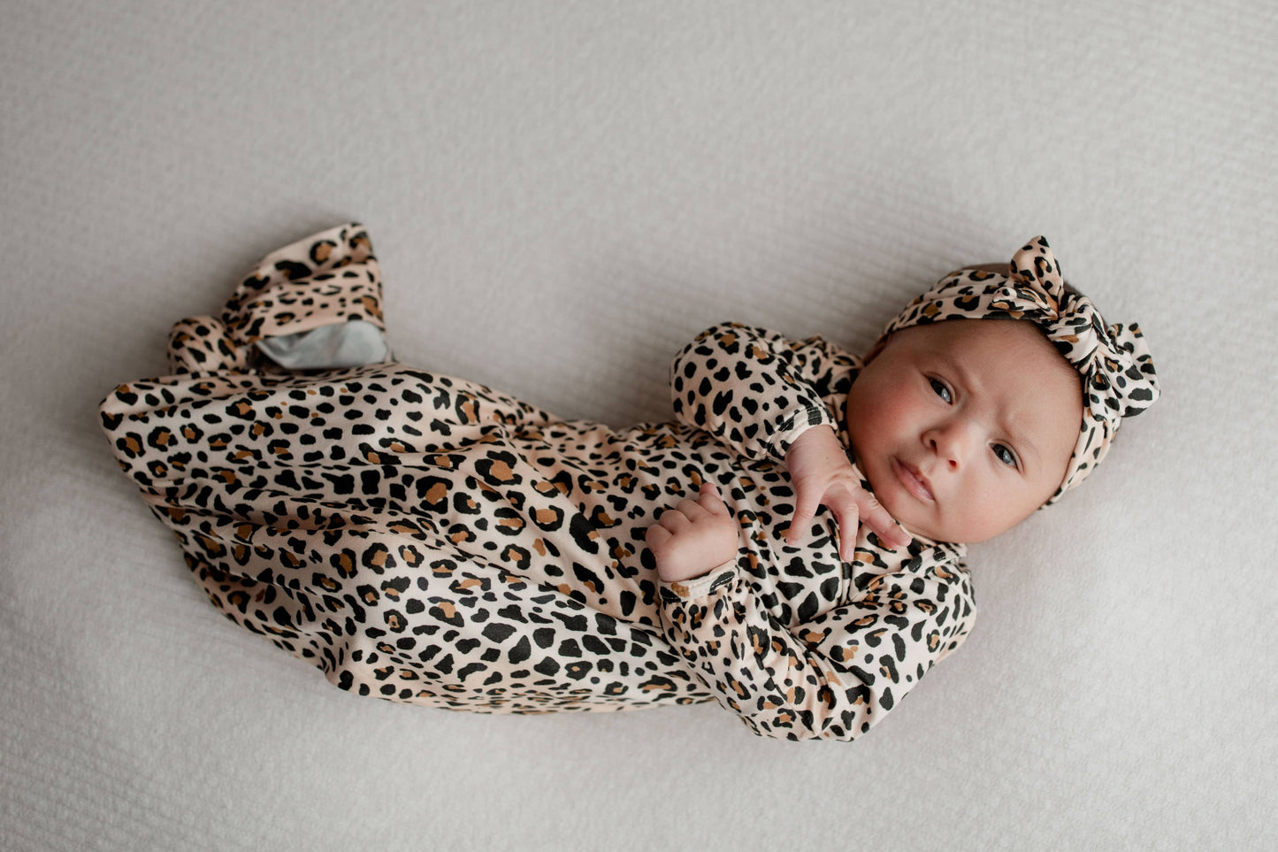 Leopard Knotted Gown and Hat