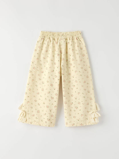 Floral Denim Trousers